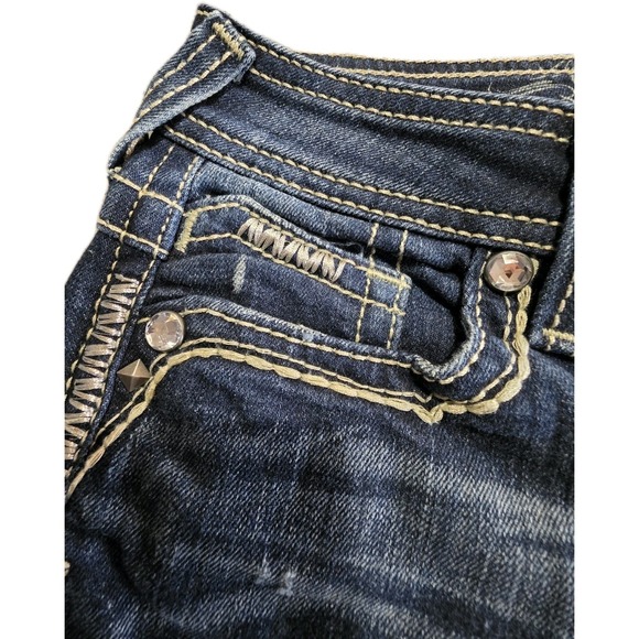 Ariat Ruby Denim Jeans Women 26x30 Thick Stitch Embellished Western Boot Cut - Picture 6 of 15